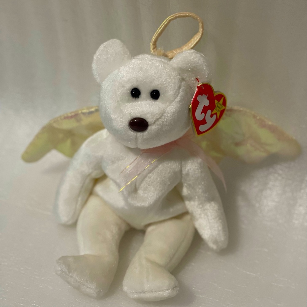TY Beanie Baby “Halo” the Angel Bear Plush 1998